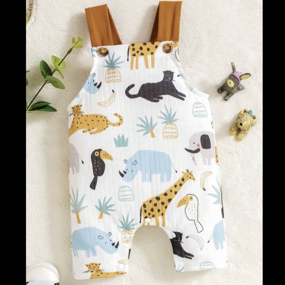 Baby boy safari overalls